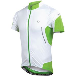 Pearl Izumi - Elite Jersey - Sportshirt - Wit met Groen - Aangesloten Pasvorm