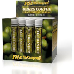 Fit&Shape L-carnitine 3000mg liquid 25ml shots  (met groene koffie extract)  20x 25ML