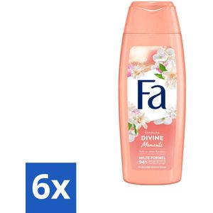 6 x Fa - Douchecrème - Divine Moments - Verzorgen & Voeden - Verfrissend - 250 ml - Douchecrème - Fa - Divine Moments - Wilde Camelia - Verzorgende