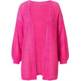 Angel of Style Angel of Style - Dames - Gebreid vest boxy pasvorm - Hibiscusrood - Maat 42+