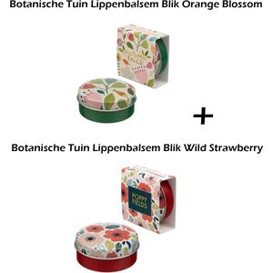 Set van 2 Lippenbalsems in blik Botanische Tuin Wild Orange Blossom & Wild Strawberry