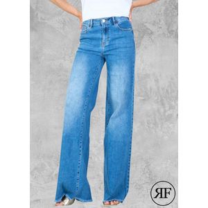 Jeans met wijde pijpen hoge taille