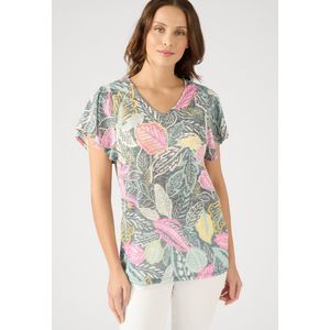 Damart - T-shirt in getextureerd tricot - Dames - Groen - XS