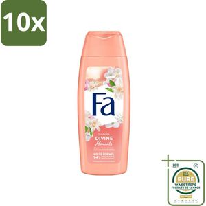 10 x Fa - Douchecrème - Divine Moments - Verzorgen & Voeden - Verfrissend - 250 ml - Grootverpakking - Douchecrème - Crème Douche - Wilde Camelia's - Verzorgende Geur - Natuurlijke Ingrediënten