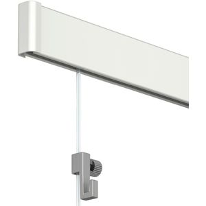Artiteq - Click Rail - Schilderij Ophangsysteem - Wit Primer - 600 cm - Complete Set - Inclusief Haken & Draden