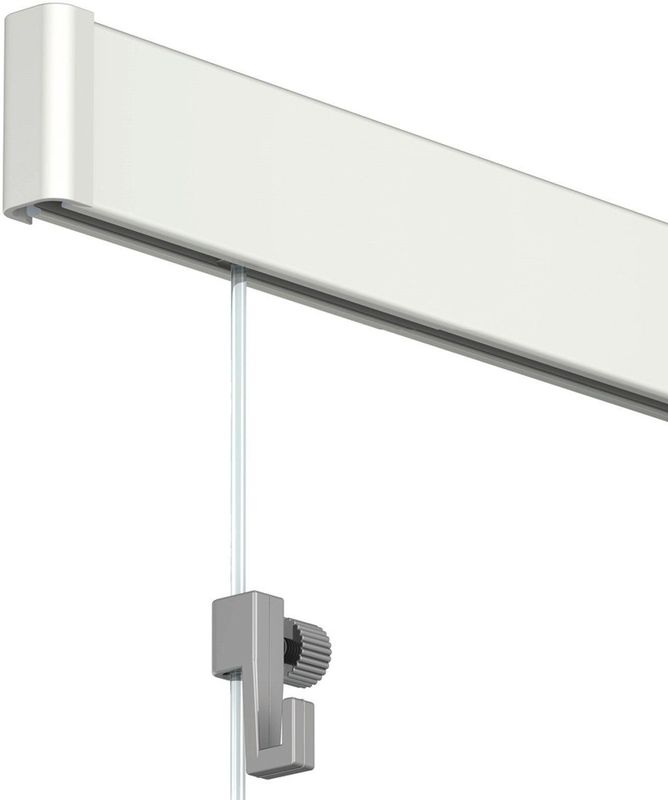 Artiteq - Click Rail - Schilderij Ophangsysteem - Wit Primer - 600 cm - Complete Set - Inclusief Haken & Draden
