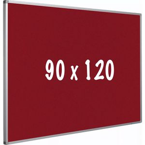 Prikbord kurk PRO - Aluminium frame - Eenvoudige montage - Punaises - Rood - Prikborden - 90x120cm