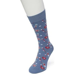 Bonnie Doon Heren Sokken met Medische Print maat 40/46 Grijs Blauw - Thema Sokken - Ziekenhuis - Dokter - Cadeau Sokken - Word je Happy en vrolijk van - Zacht Katoen met Gladde Teennaad - Comfortabel - Perfect Cadeau - Coronet Blue - BT992116.187