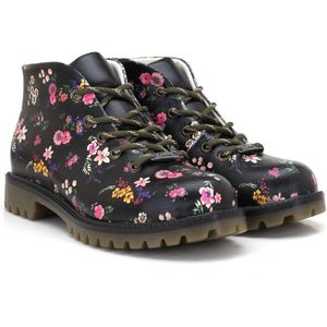 Goby Wildflower Boots – Dames Veterboots – Vegan Leer – Handgemaakt – Maat 35