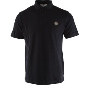 Stone Island - Poloshirt - Zwart - Katoen - Elastaan - Korte Mouwen