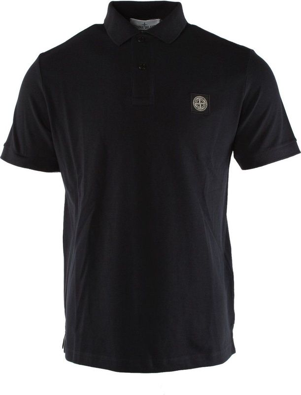 Stone Island - Poloshirt - Zwart - Katoen - Elastaan - Korte Mouwen