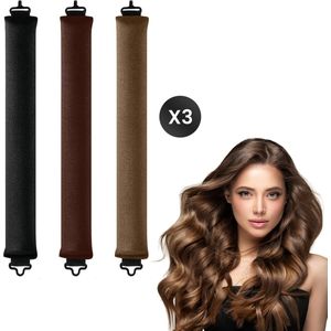 DIVERZA Haar Rollers – Heatless Curls – Krulspelden – Haarkruller Zonder Hitte – Haarrollers 3 delig – Mix 3 kleuren