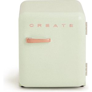 CREATE - Tafelmodel koelkast - Capaciteit 48 L - 1 planken - Handvat Rosegold - Pastelgroen - RETRO FRIDGE