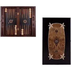Backgammon - Tavla - Handgemaakt - Hout - Luxe uitgave - 52 x 30 x 7,5 cm