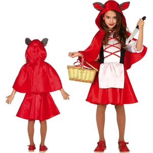 Fiestas Guirca - Wolf Riding Hood meisje (7-9 jaar) - Carnaval Kostuum voor kinderen - Carnaval - Halloween kostuum meisjes