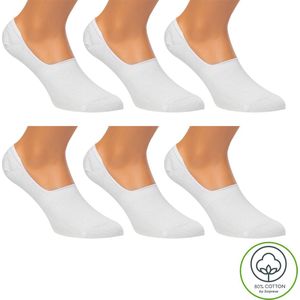 Sorprese Footies - Kousenvoetjes - 6 paar - Maat 35-38 - Wit - Katoen - Sokken Dames - Onzichtbare Sokken