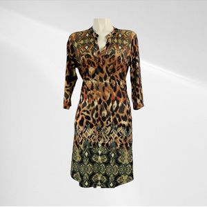 Angelle Milan - Travelkleding voor Dames - Groen Patroon - Strijkvrij - Flexibel - Comfortabel - In 5 maten!