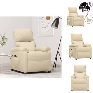 vidaXL Elektrische Stoffen TV-Fauteuil - 73x158x73 cm - Crème - Fauteuil