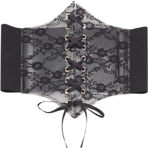 Vintage Lace-up Elastische Corset Taille Riem voor Dames