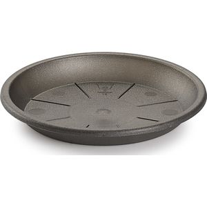 Opvangschaal/onderbord Plantenpot antraciet rond 16 cm - Kunststof - voor een pot van 20/22 cm diameter