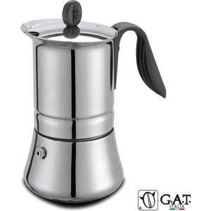 G.A.T. Italia Lady RVS 6 kops - Percolator - 300ml - Inductie - Made in Italy