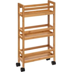 5Five - Trolley Op Wieltjes - Bamboe - 74.5 x 36 x 15 cm