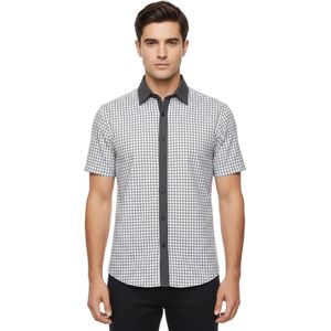 Feest blouse korte mouwen - Heren shirt - Polo - Glanzende pailletten - Klassieke kraag - Glitter and glamour