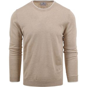 Suitable Trui O-Hals Johan Beige - Maat XL - Heren - Sweater