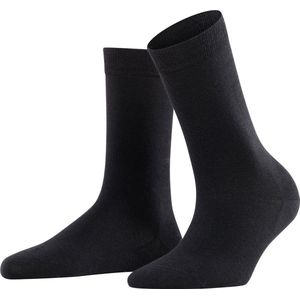 FALKE Softmerino warme ademende merinowol katoen sokken dames zwart - Maat 37-38