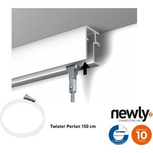 Newly ophangdraad – Twister Perlon transparante ophangdraden voor schilderijen / lijsten/ posters / wanddecoraties – Newly Twister ophangdraad 150 cm – set van 10 stuks