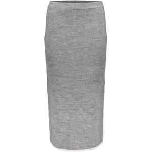 Geisha - Rok - Grey Melange - Midi - Met Contrasterende Bies