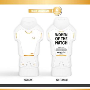 Douchegel ""Woman of the match"" - 4 stuks - Cadeau | Showergel - Shower gel - Prijzen - Goud - Wit