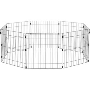 Park Omheining voor Hond, Kat en Konijn - Draaideur, Veiligheidshaak, 8 Panelen - 1,7 m²