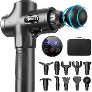 Massage Pistool 30 Snelheden Diep Weefsel - 10 Massage Koppen - Krachtig Antislip Stil Professioneel Elektrisch Handheld Massage Pistool voor ontspannen herstel - LCD aanraakscherm