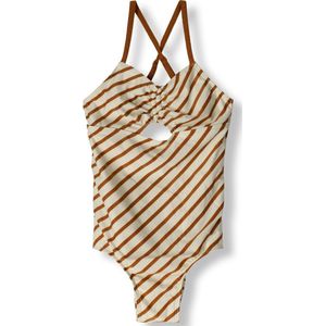 Beachlife Spice Stripe Swimsuit Zwemkleding Meisjes - Cognac - Maat 110/116