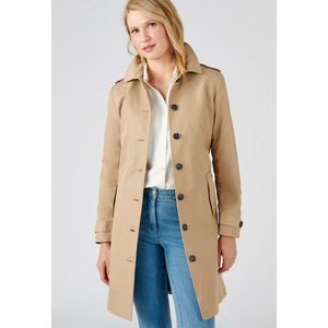 Damart - Waterafstotende trenchcoat in katoenmix met bindriem - Dames - Grijs - 38
