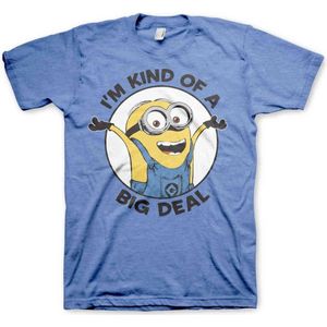 Minions Heren Tshirt -L- I'm Kind Of A Big Deal Blauw