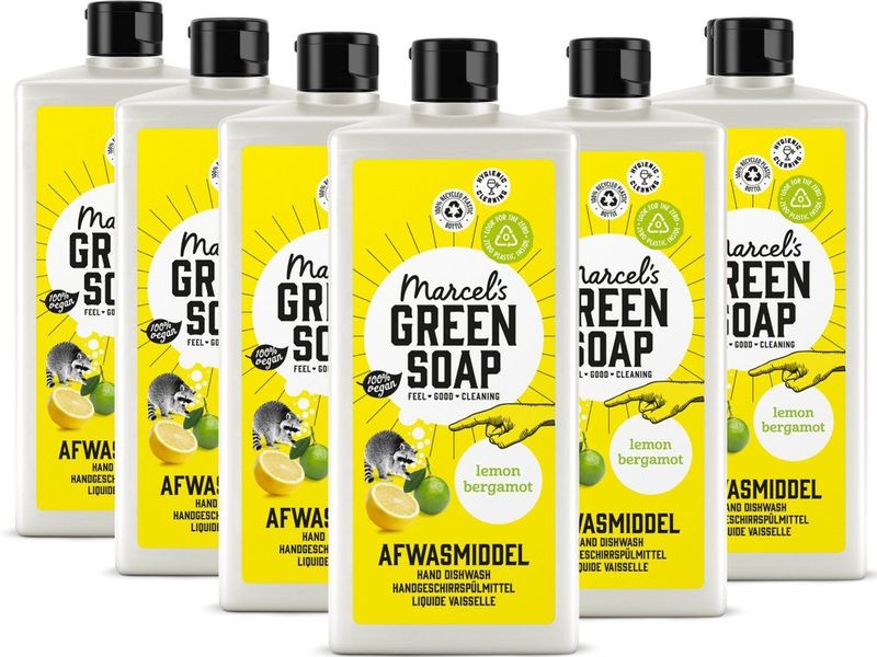 Marcel's Green Soap - Afwasmiddel - Citroen & Bergamot - 6 x 500ml