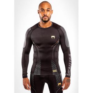 Venum Athletics Compressie T-shirt Rash Guard L/S Zwart Goud - S