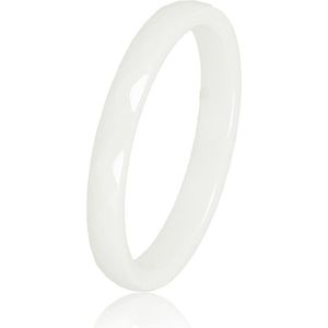 My Bendel Keramieken ring facet geslepen wit 3mm - Keramische, onbreekbare, mooie witte dames ring - Verkleurt niet - Met luxe cadeauverpakking