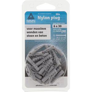 Deltafix nylon plug grijs 7 x 30 mm 25 st.