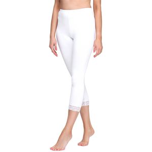 Merry Style - MS-MS10-290-LE - Capri Leggings - Wit - 3/4 Lengte met Kant - Viscose