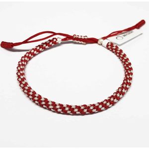 Wristin - Tibetaanse armband geweven rood/wit