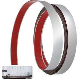 Zelfklevende sierlijst van roestvrij staal - flexibele strip voor meubels en muren - zilver, 5 meter .