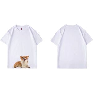 Corgi lover T- shirt_voor volwassenen, jongeren en kinderen - Wit- Maat S