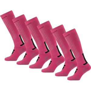 Poederbaas Skisokken - Pink - 6 paar roze skikousen - Maat 39/42