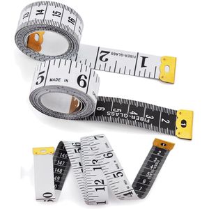 Famanu - 2 banden meetlint lichaam, 200 cm/79 inch kleermakersmeetlint, dubbelzijdige meettape, flexibele bandmaat, meetlint snijder met knop, omtrekmeetlint voor huishoudens ambachtslieden