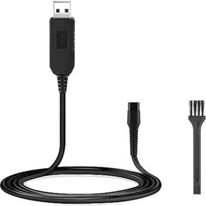 USB-netsnoer kabel compatibel met A00390 Philips, Shaver Charger 4.3V 70mA, oplaadkabel voeding met reinigingsborstel, vervangende scheerapparaat oplaadkabel