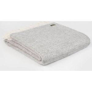 Tweedmill - Wollen Plaid - Lichtgrijs Wit - Gemeleerd