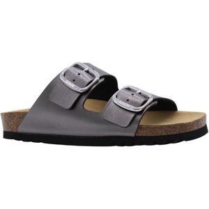 Scholl - Josephine - Dames - Grijs - Leer - Gelamineerde Slippers